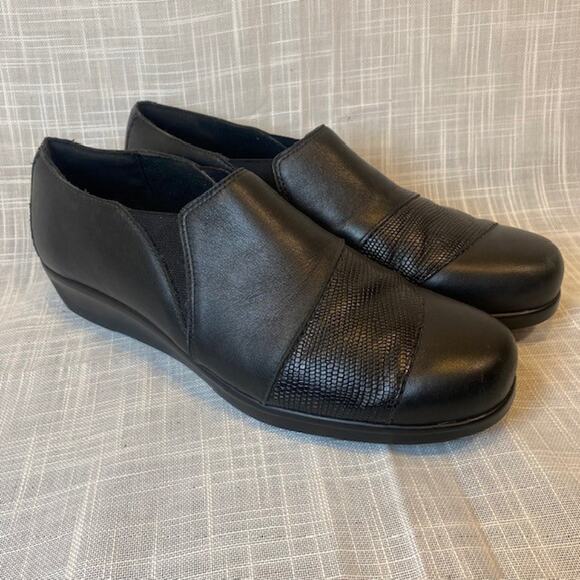 SAS Black Leather Nora Slip On Comfort Loafers Womens 11 Great Condition - Picture 1 of 8